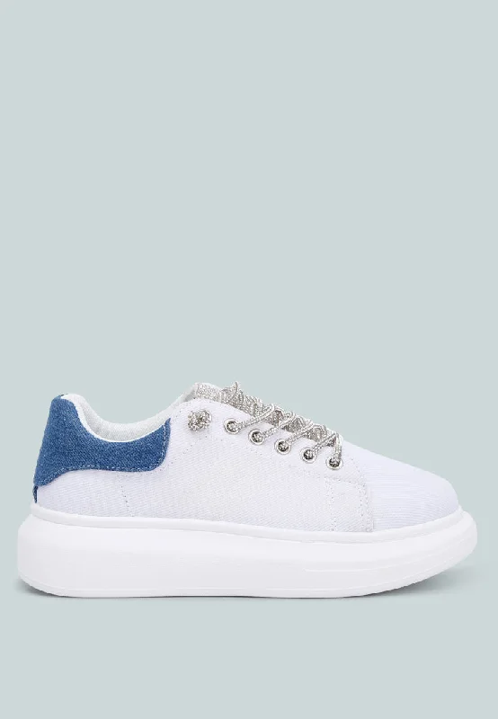 Jaxen Rhinestones Lace Up Sneakers