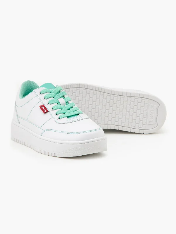 Women's White Brand Logo Shoes