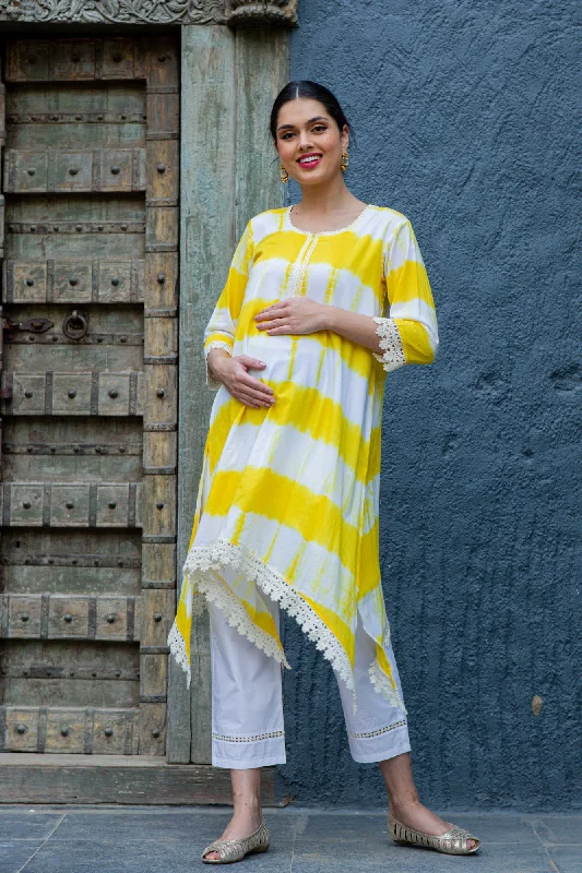 Serene Sunny Maternity Kurta + Bump Band Bottom (100% Cotton) (2 pc)