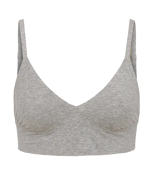 Cotton-Control Unlined Bralette Heather Gray
